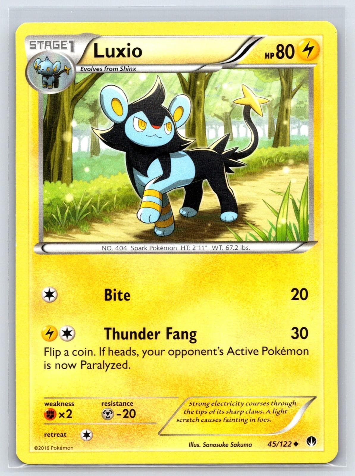 Luxio 45/122 Uncommon BREAKpoint Pokemon Lightly Played