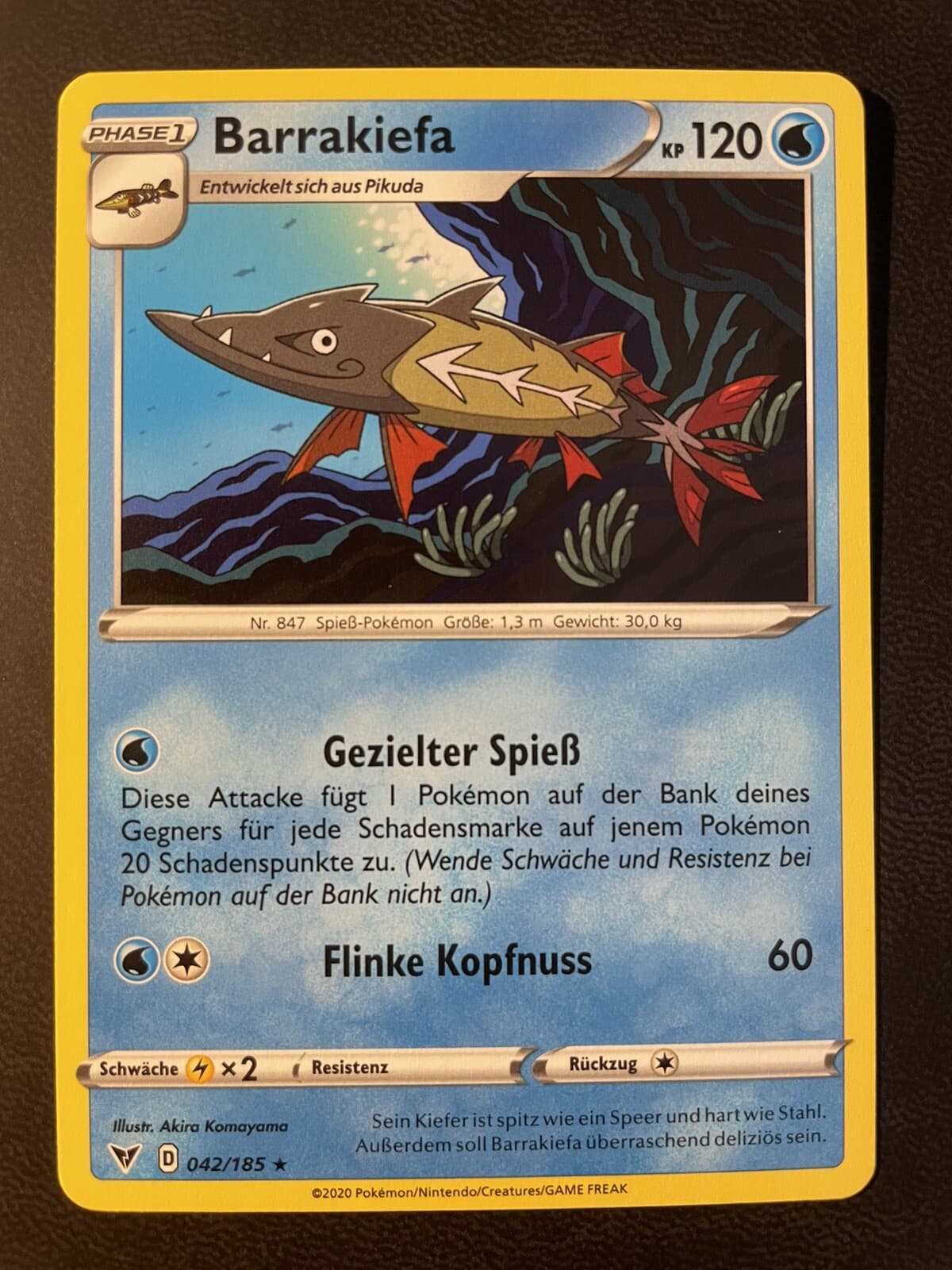 Pokemon Barrakiefa 42/185 Farbenschock Rare DE NM-Mint