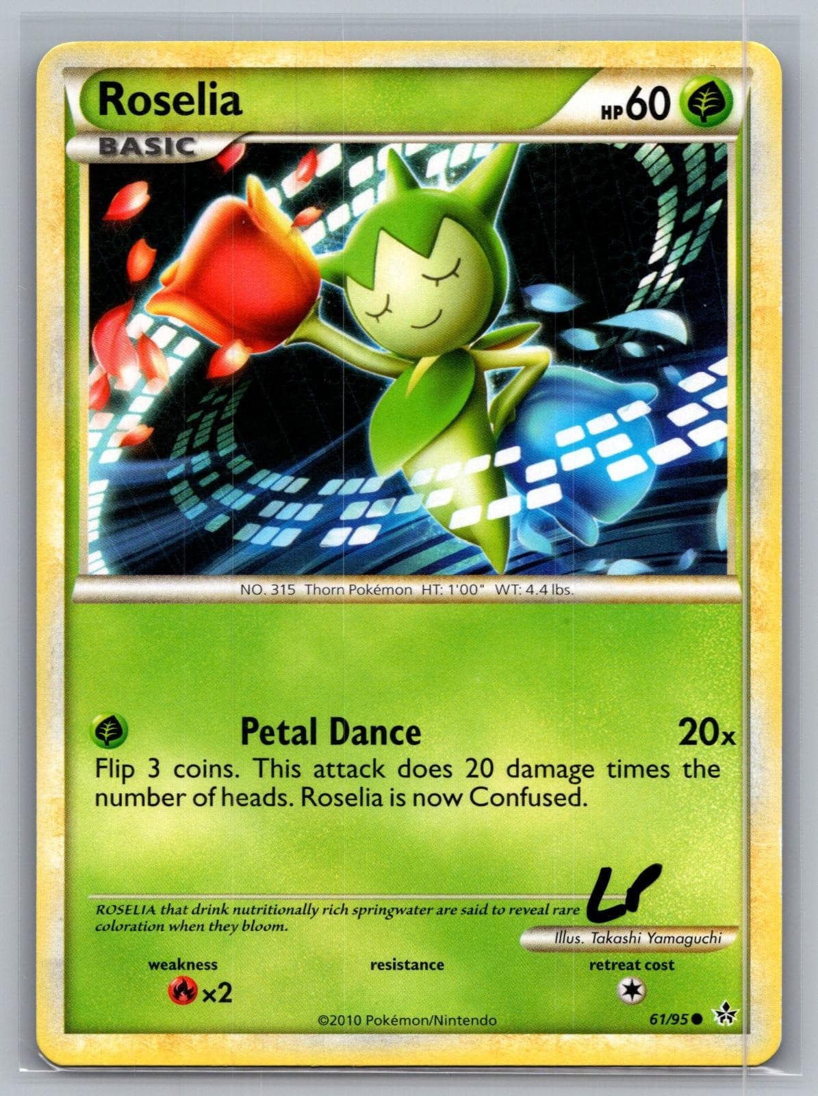 Roselia 61/95 Common HGSS Unleashed Pokemon Lightly Played