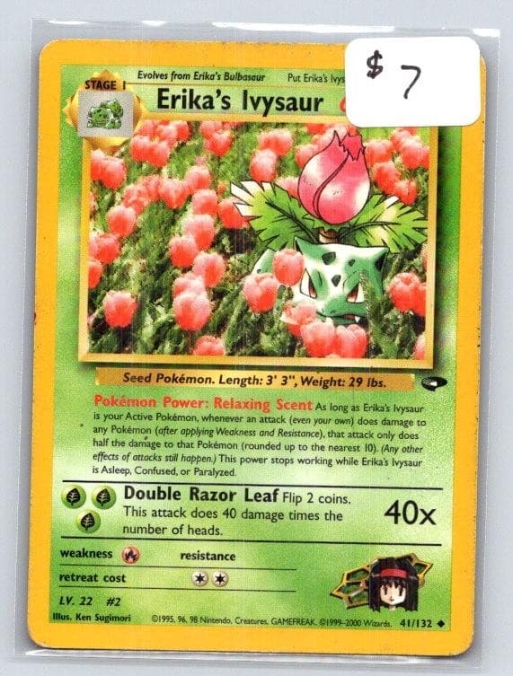 Erika's Ivysaur 41/132 Uncommon Gym Challenge Pokemon Unlimited Lightly Played