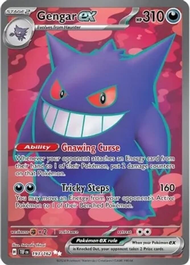 Lightly Played Gengar ex - 193/162 - Ultra Rare Pokemon Temporal Forces