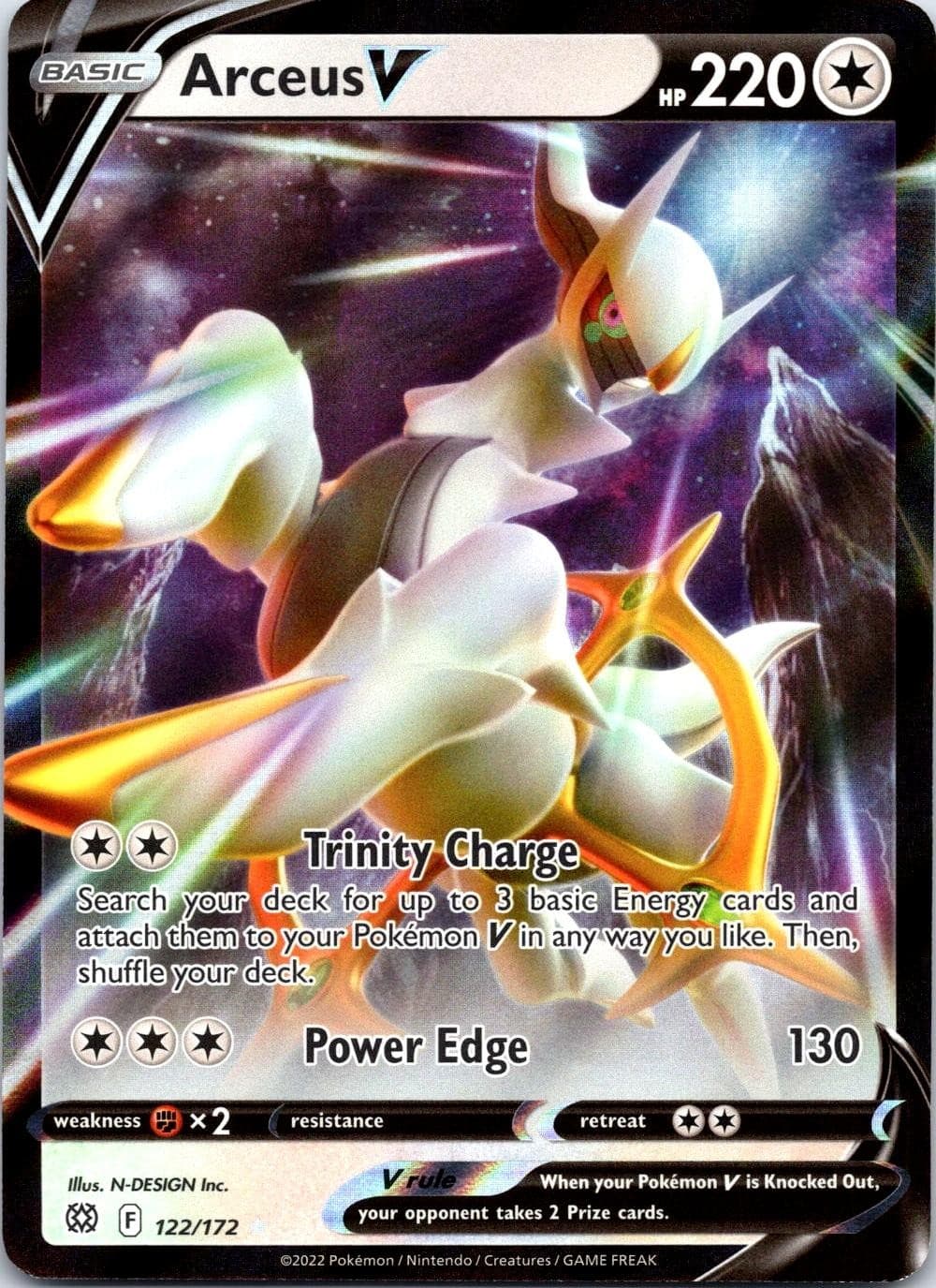 Arceus V 122/172 Holo Ultra Rare Brilliant Stars Pokemon Near Mint