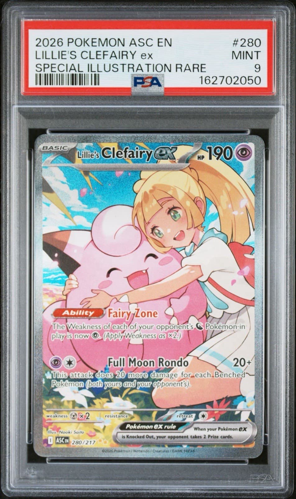 2026 POKEMON ASC SPECIAL ILLUSTRATION RARE #280 LILLIE'S CLEFAIRY EX PSA 9