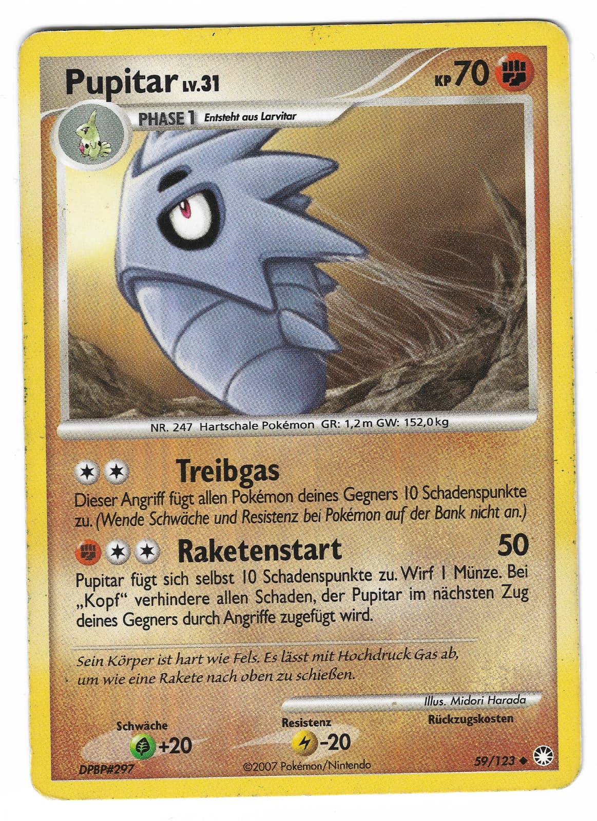 Pupitar 59/123 Geheimnisvolle Schätze 2007 Pokemon Karte Deutsch PL