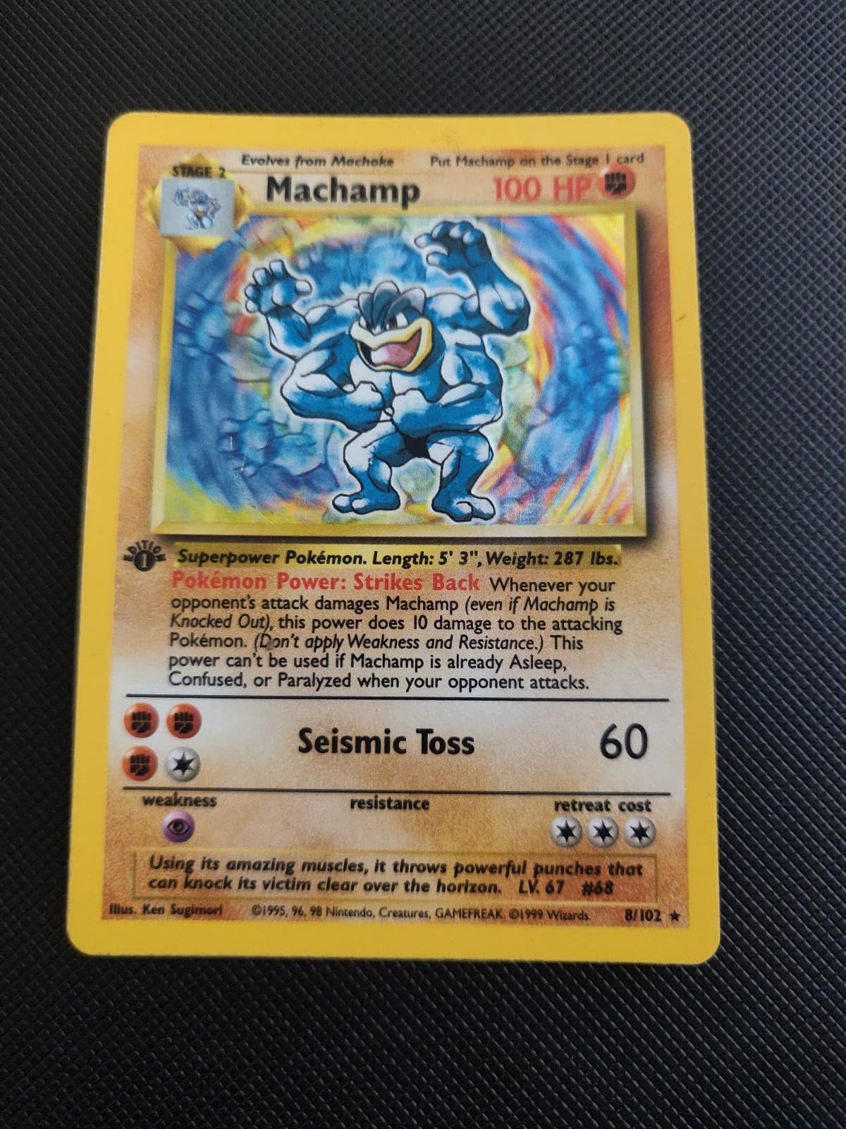 Pokémon TCG Machamp Base Set 8/102 Holo Unlimited Holo Rare