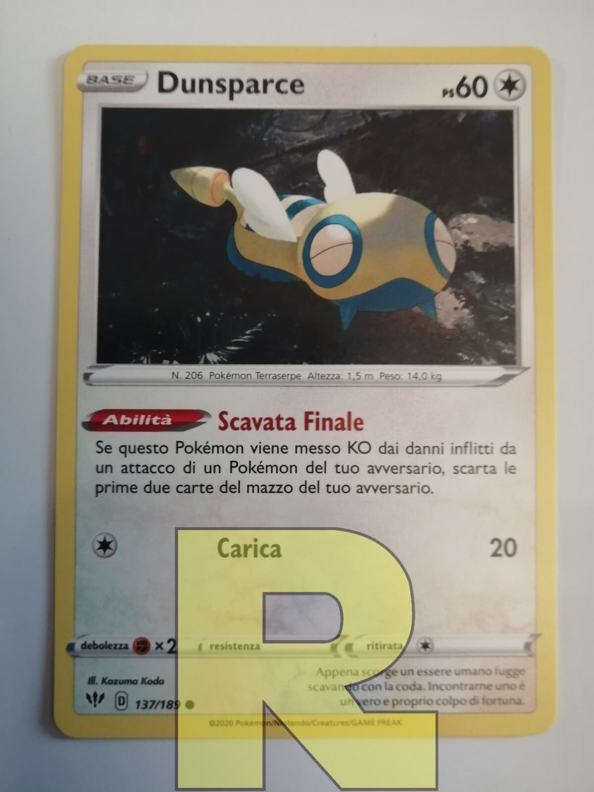 Dunsparce ® Fiamme Oscure 137/189 ® Comune ® Pokemon ® Italiano