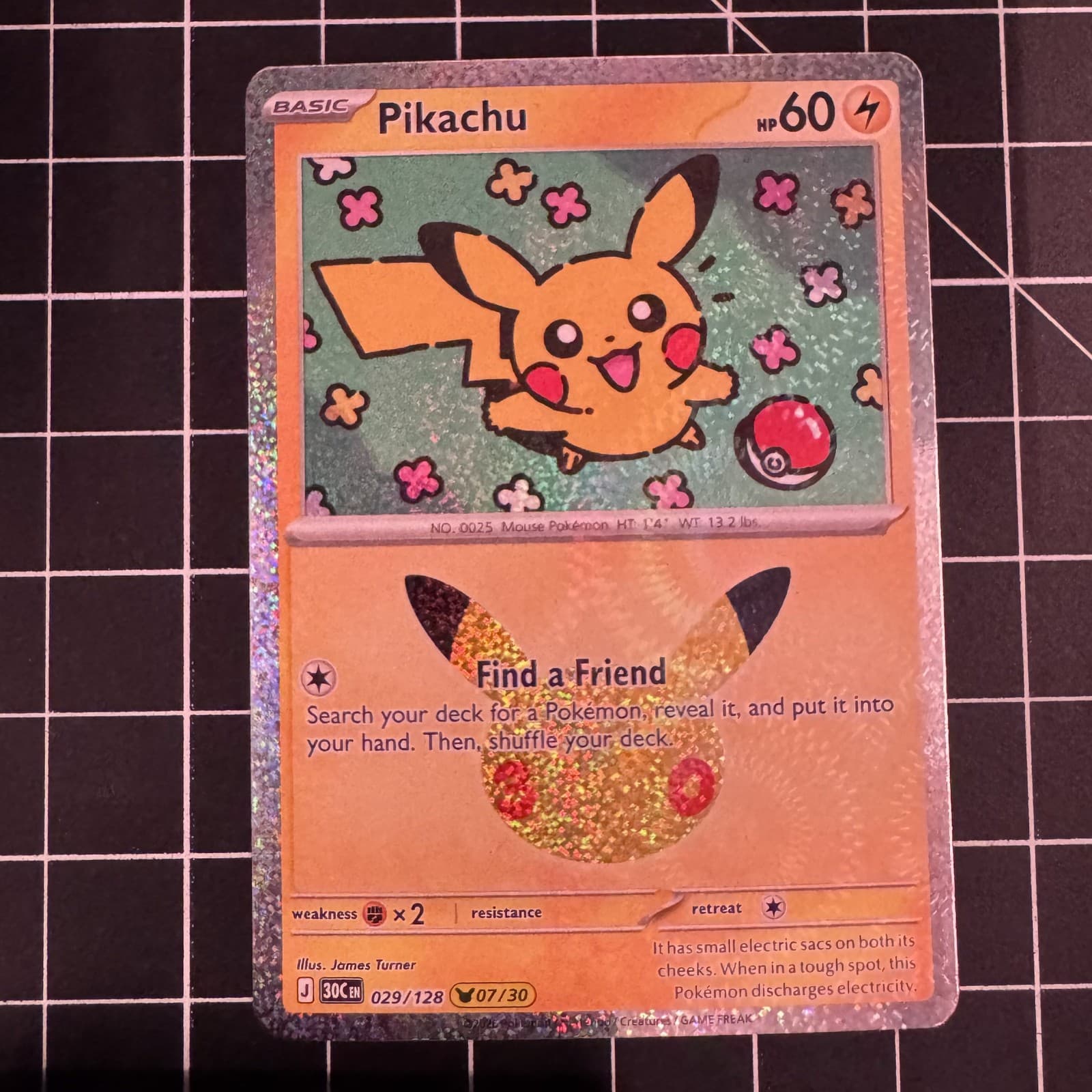 Pikachu 029/128 30th Celebration PR Holo NM Pokémon — English