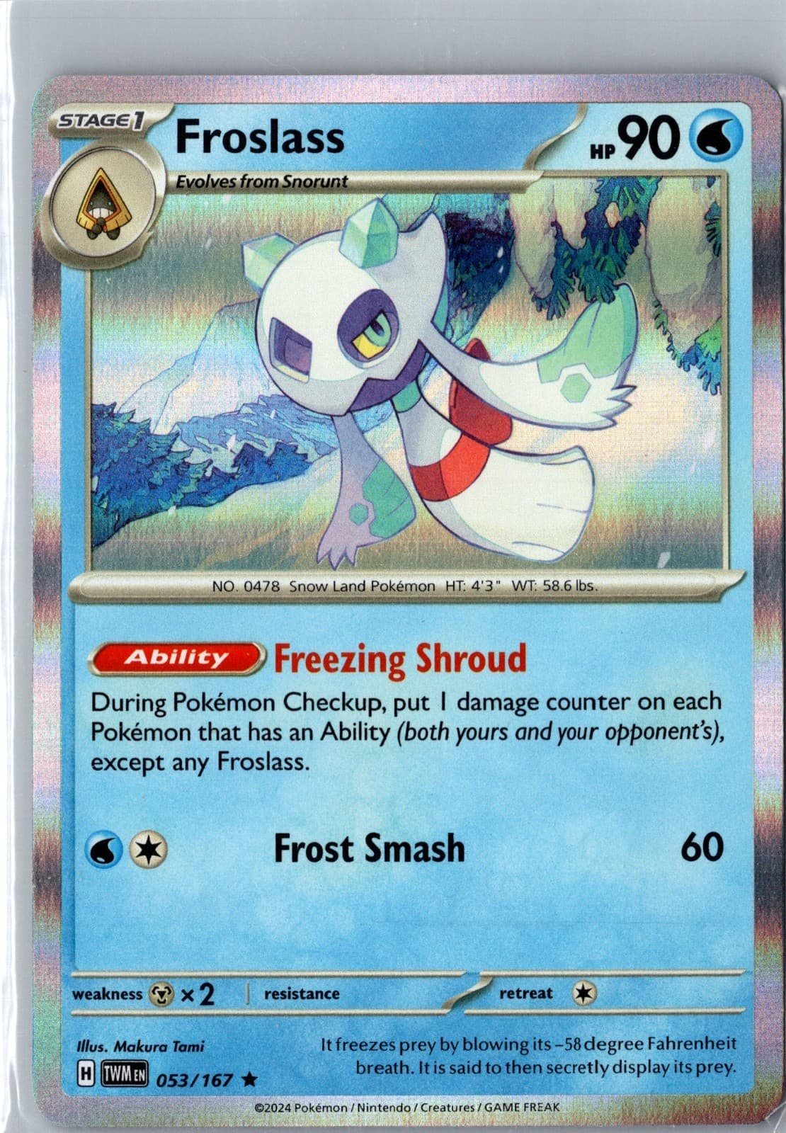 Froslass 53/167 2024 SV Twilight Masquerade Holo Rare NM