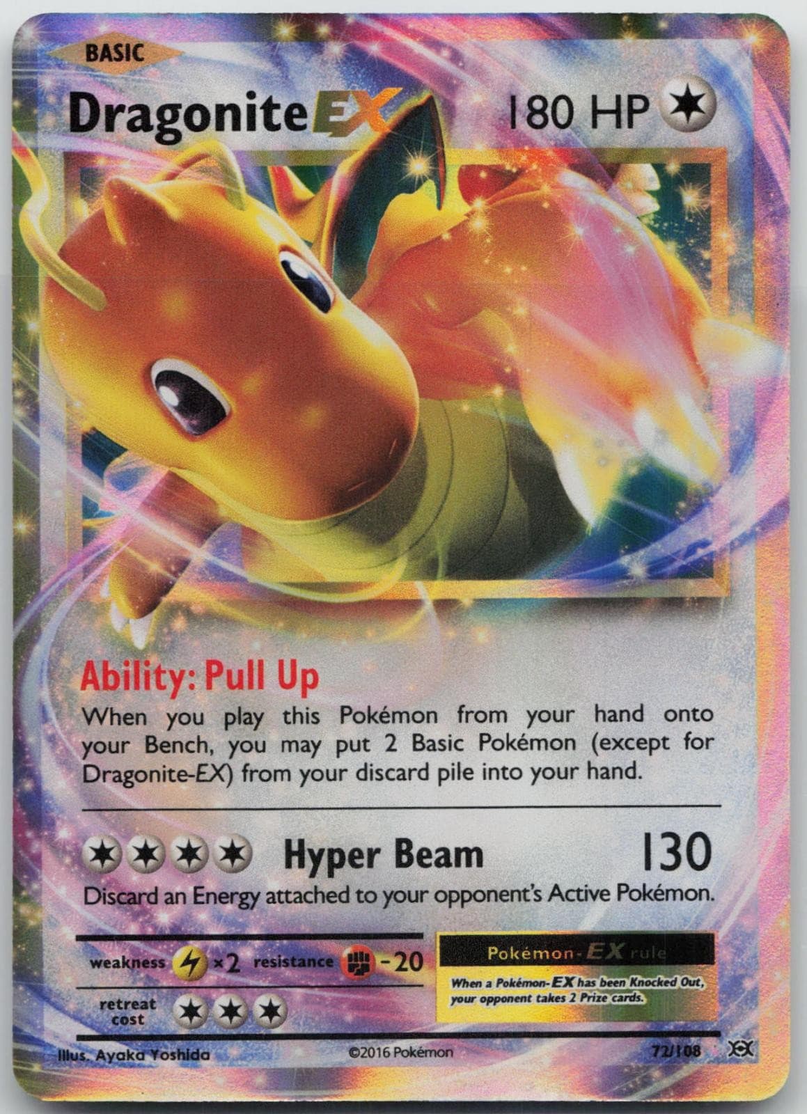Dragonite EX 72/108 Holo Ultra Rare Evolutions Pokemon Near Mint
