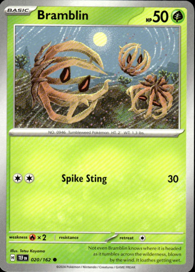 Bramblin Temporal Forces 020/162 Common Pokémon — English Near Mint