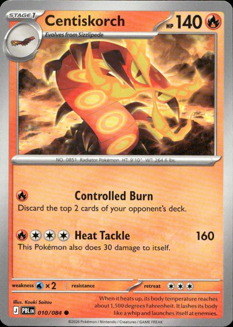 Centiskorch 10 ME05 Pitch Black C NM Pokémon — English