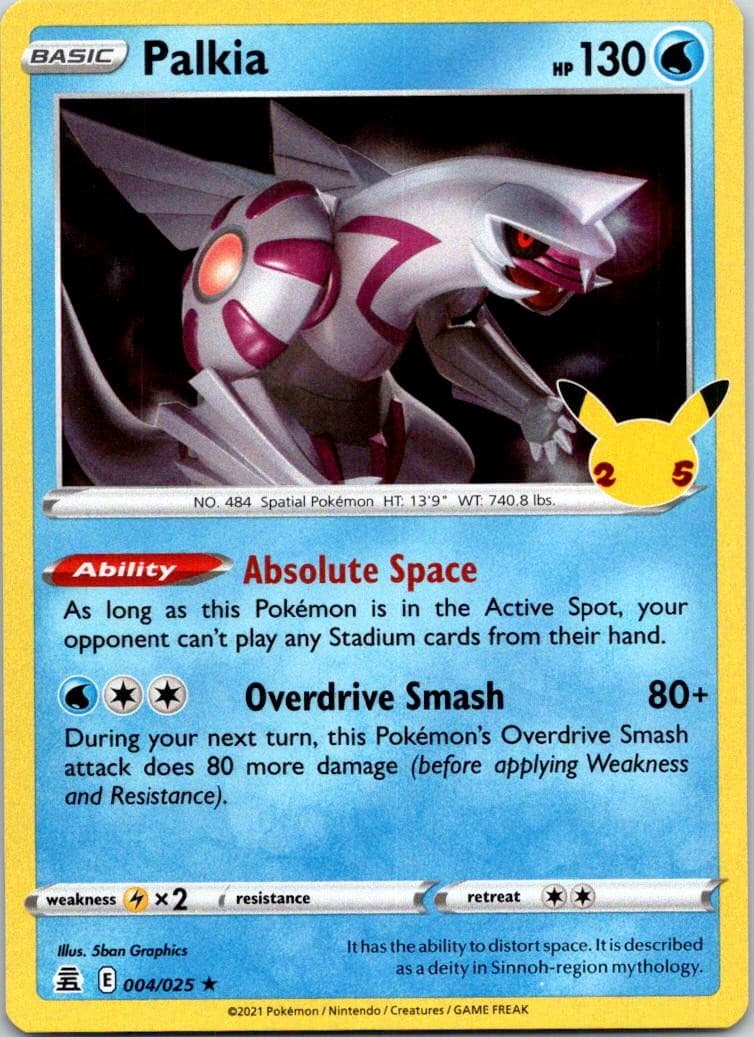 Palkia 004/025 Rare Celebrations Pokemon Holo Near Mint