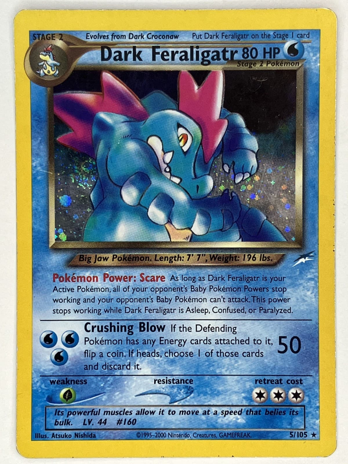 Dark Feraligatr MP SWIRL 5/105 Neo Destiny Pokemon TCG Holo