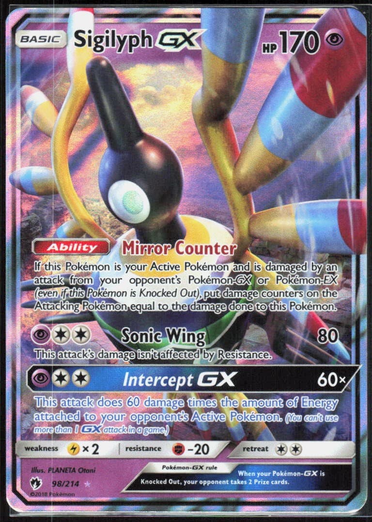 Sigilyph GX 98/214 Holofoil Ultra Rare SM - Lost Thunder NM Pokemon