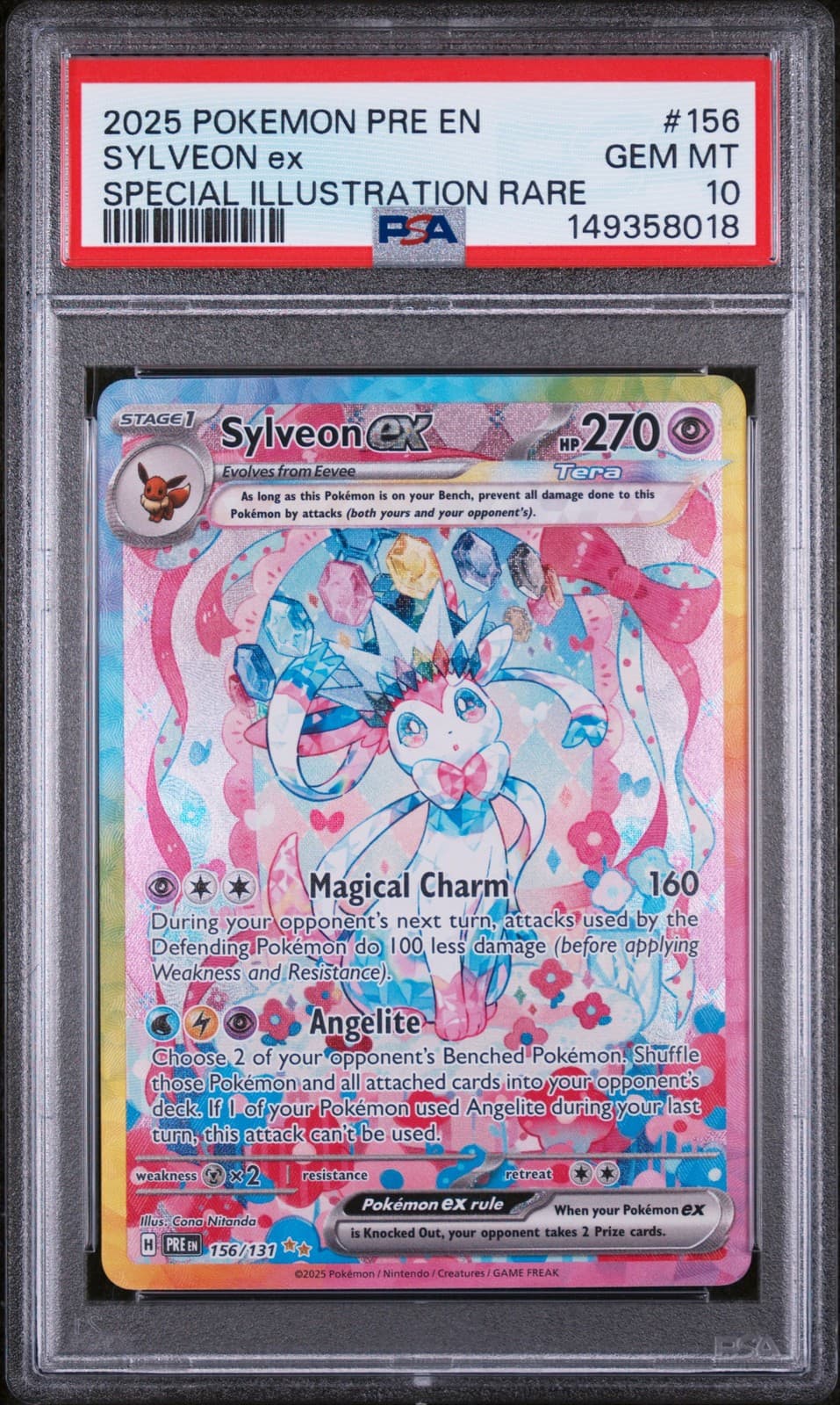 2025 POKEMON PRE EN-PRISMATIC EVOLUTIONS #156 SYLVEON EX PSA 10