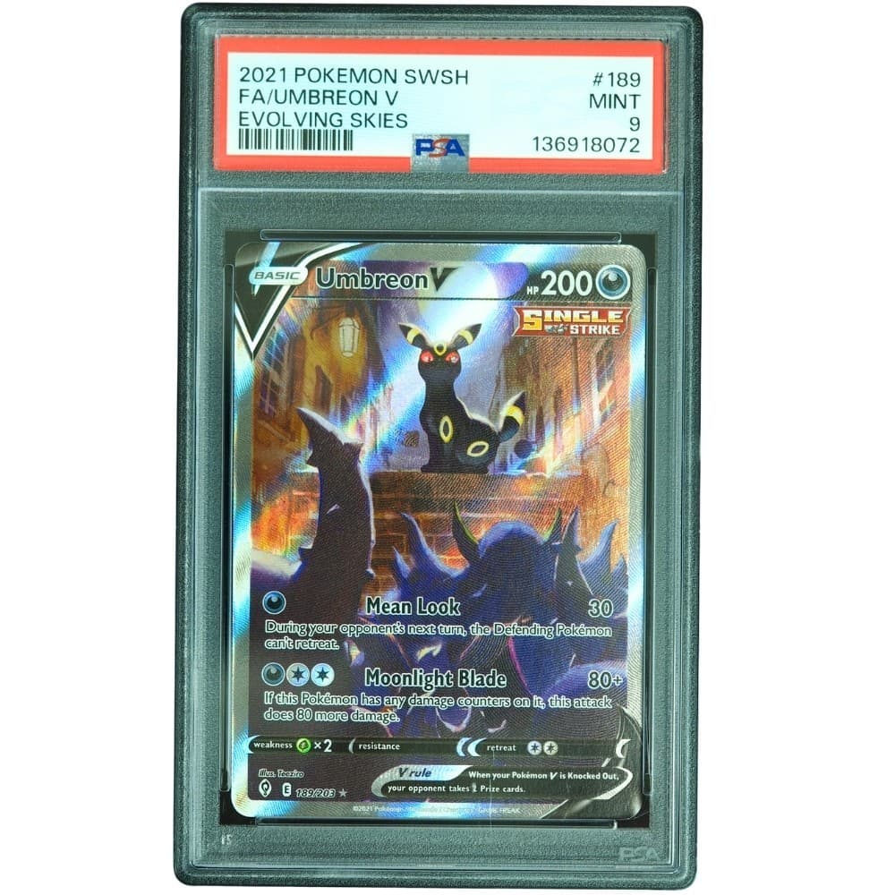 Umbreon V #189/203 Evolving Skies Ultra Rare PSA 9 Pokemon Card *TEW