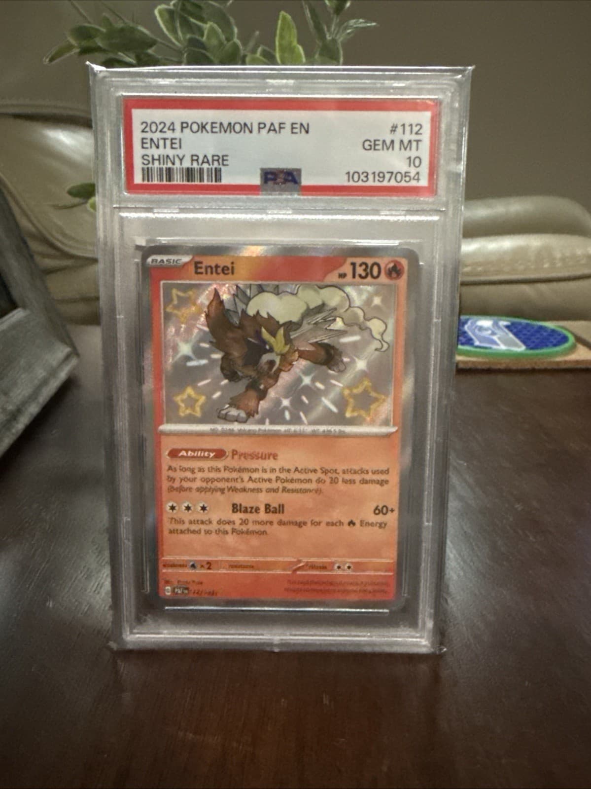 2024 POKEMON PAF EN-PALDEAN FATES SHINY RARE #112 ENTEI PSA 10