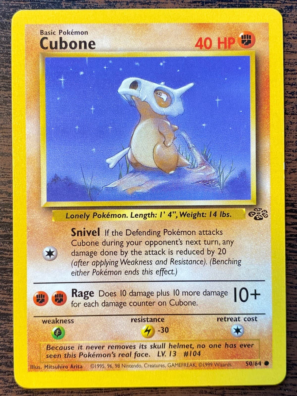 Cubone 50/64 Common Jungle Pokemon Unlimited Near Mint