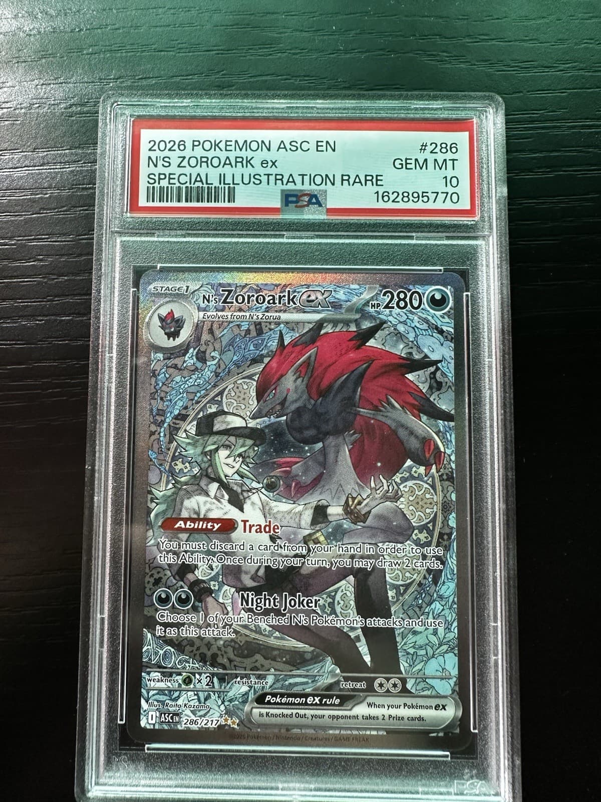 Pokemon TCG N's Zoroark ex 286/217 Me: Ascended Heroes SIR Holo PSA 10