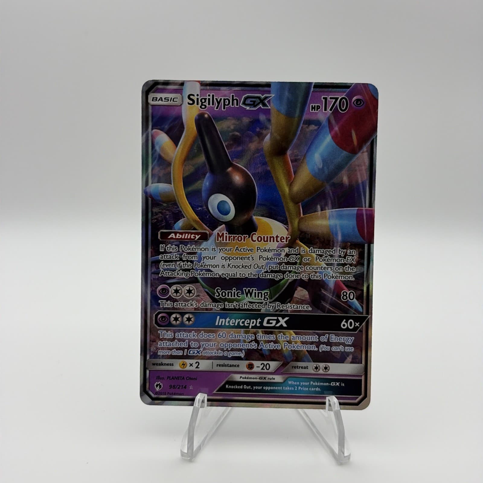 Pokemon TCG SM Lost Thunder Sigilyph GX 98/214 Ultra Rare Holo NM!