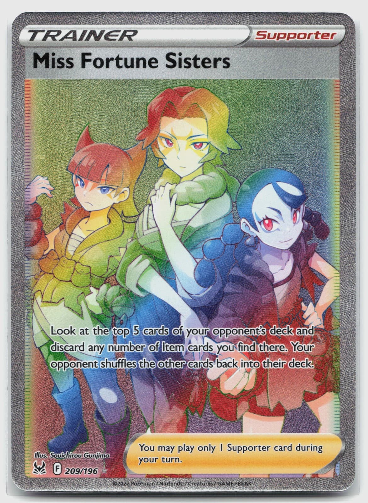 Miss Fortune Sisters (Secret) 209/196 (NM) - SWSH11: Lost... - ScR - Pokemon TCG
