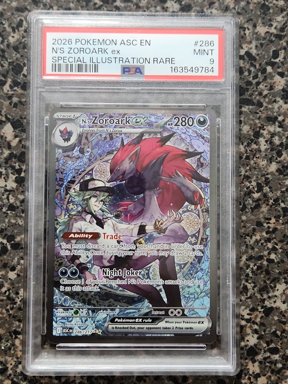 N's Zoroark EX 286/217 Psa 9