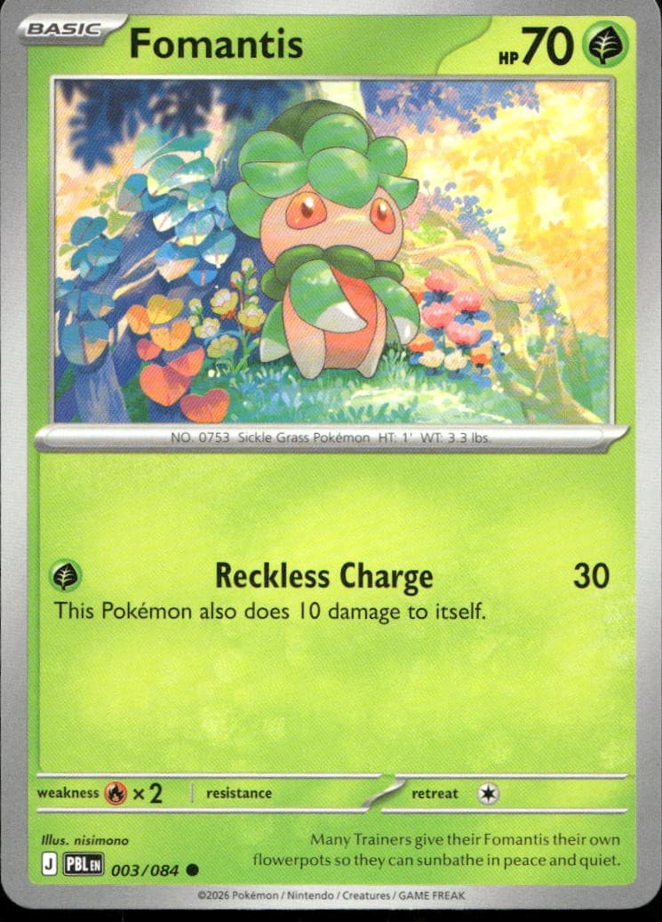 Fomantis 3 ME05 Pitch Black C NM Pokémon — English