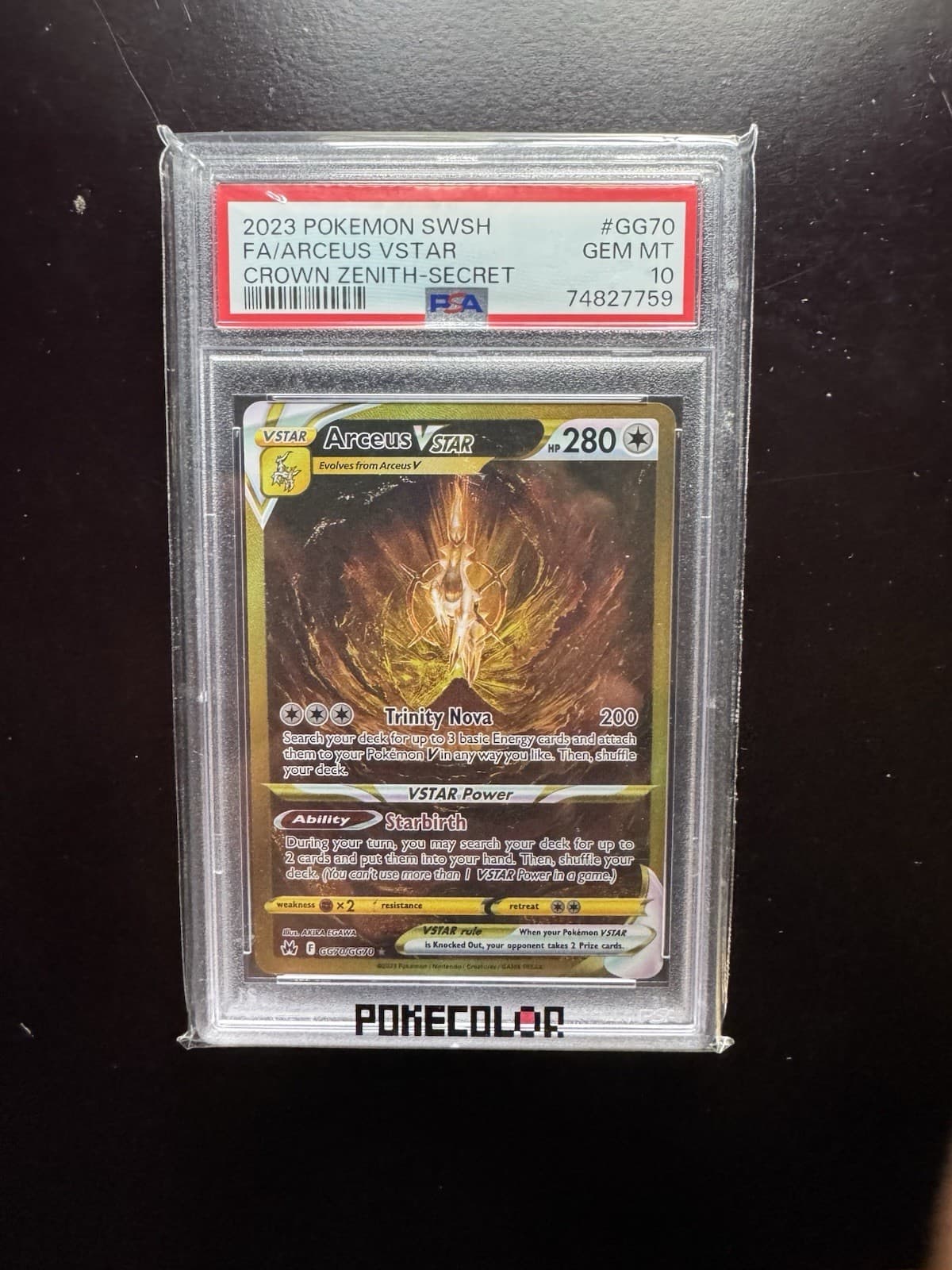 2023 Pokemon Sword & Shield Crown Zenith Arceus VSTAR #GG70 Galarian PSA 10