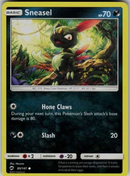 Sneasel 85/147 Burning Shadows Common NM Pokemon TCG