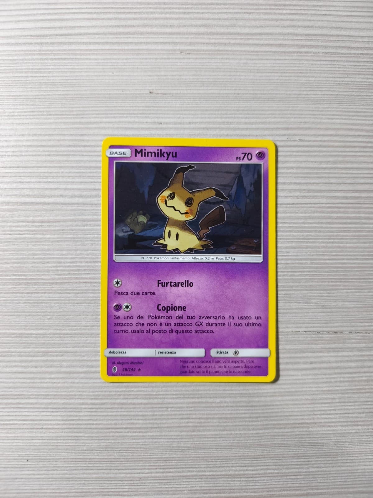 MIMIKYU GUARDIANI NASCENTI 58/145 ITA RARA NON HOLO THEME DECK GOOD CONDITION