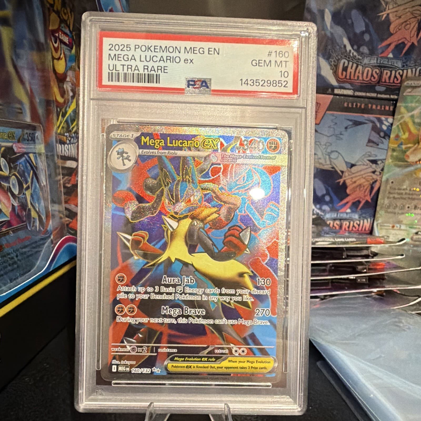 Pokemon Mega Lucario ex 160/132 Me01 Mega Evolution Holo Ultra Rare PSA 10
