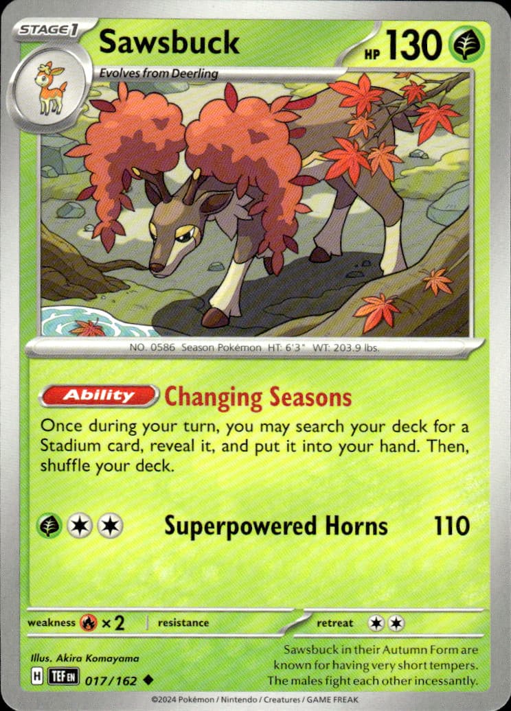 Sawsbuck Temporal Forces 017/162 Uncommon Pokémon — English Near Mint