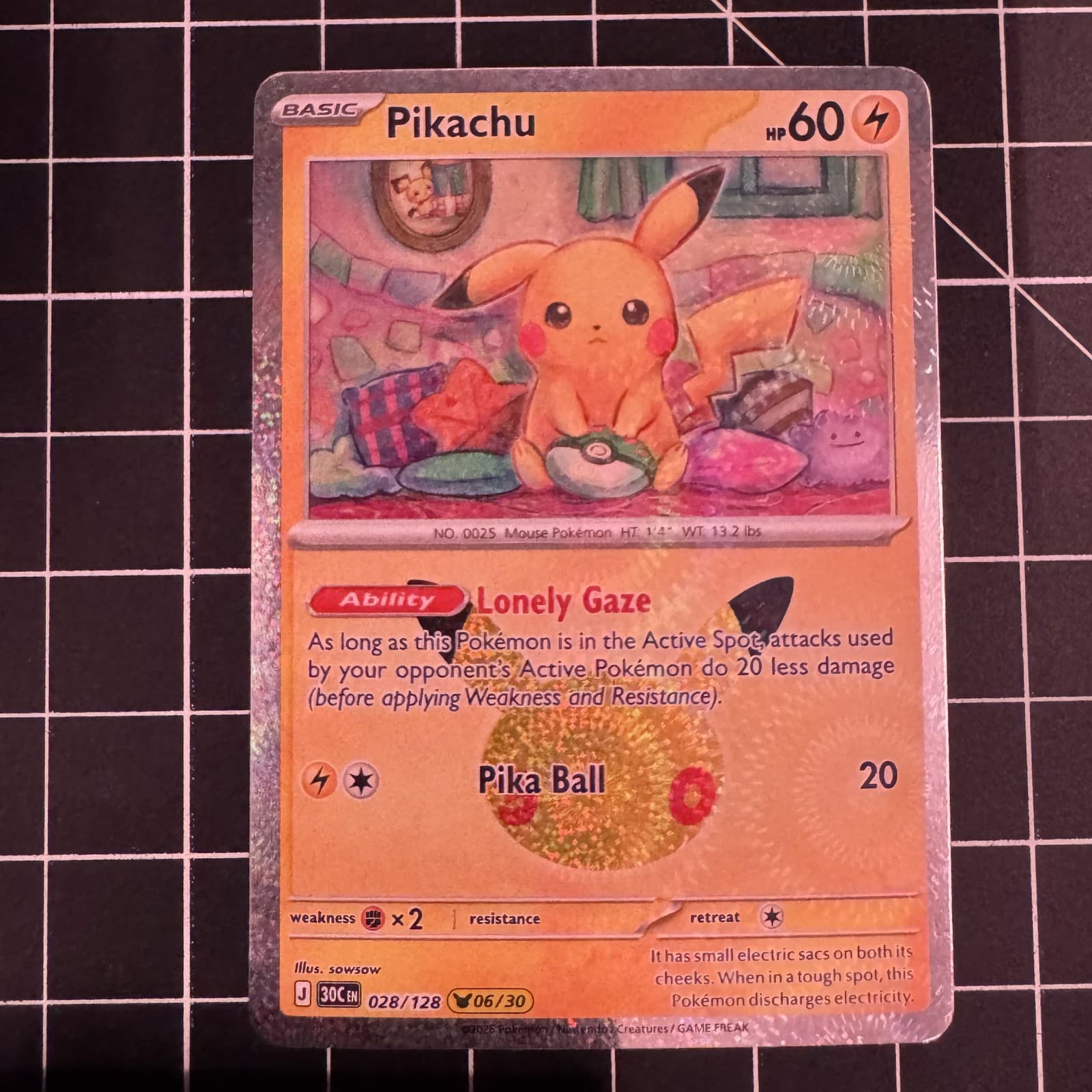 Pikachu 028/128 30th Celebration PR Holo NM Pokémon — English