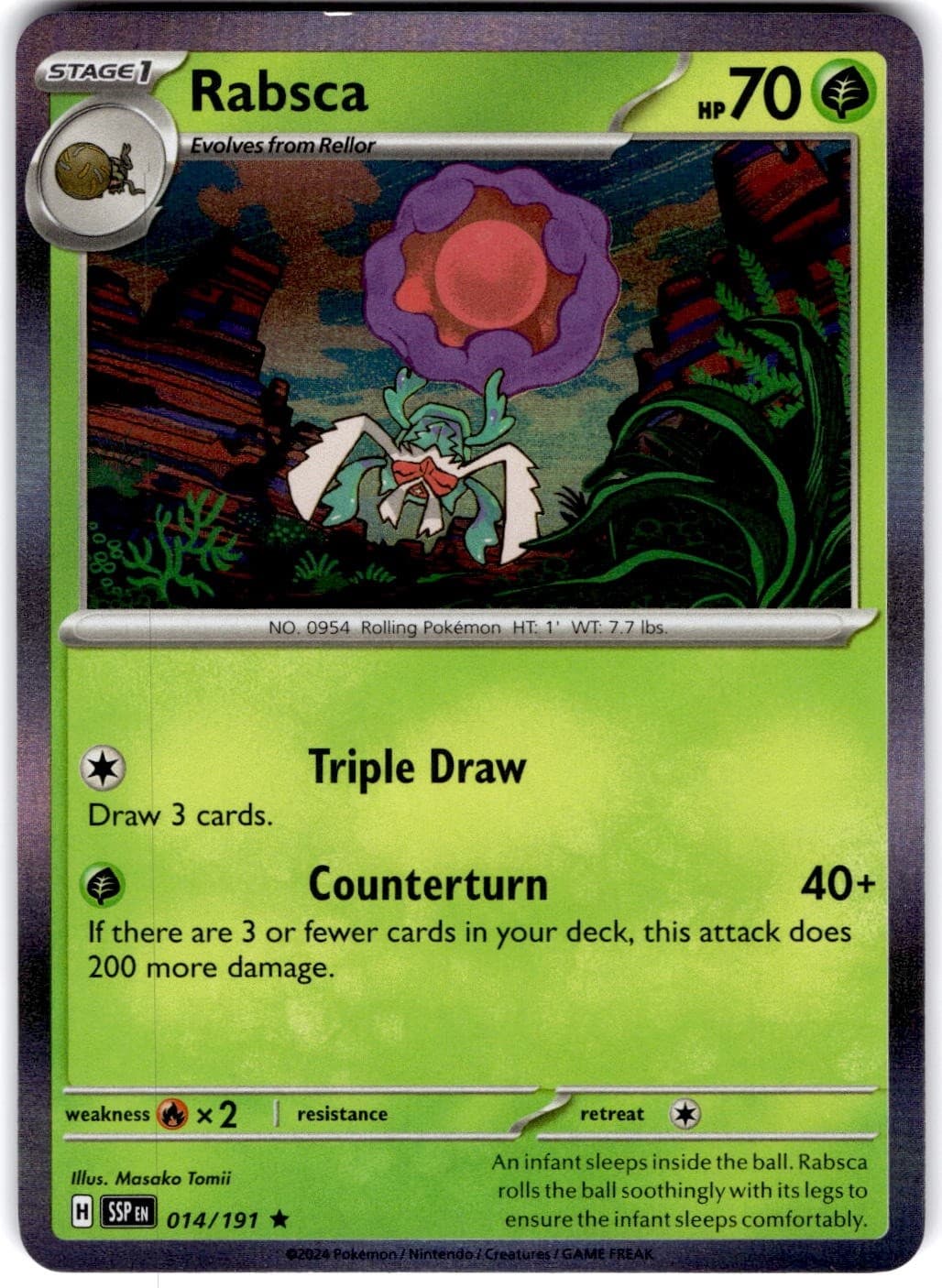 Pokemon Rabsca Surging Sparks 14/191 Normal Holo Near Mint English