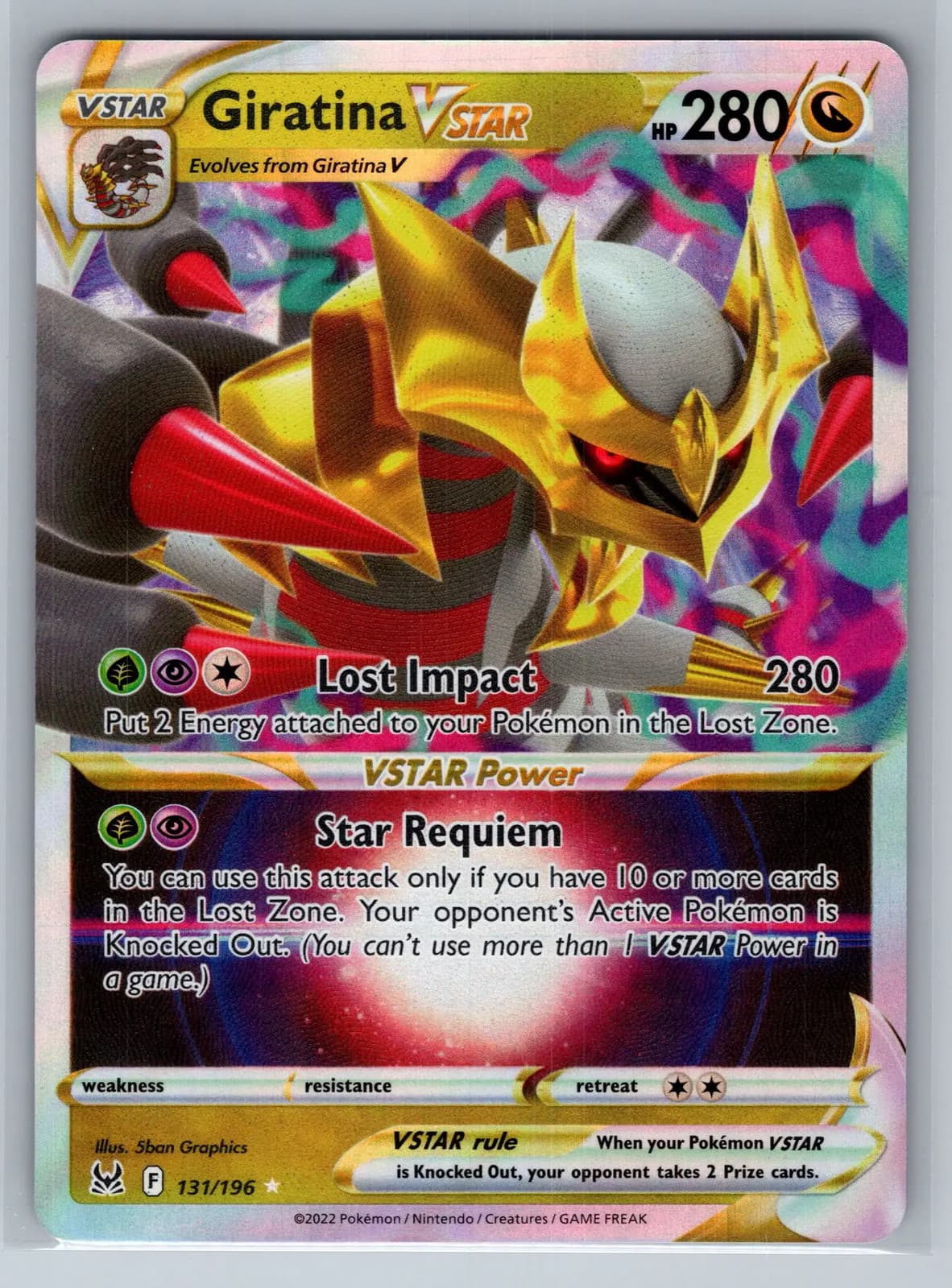 Giratina VSTAR #131/196 2022 Lost Origin Pokemon TCG