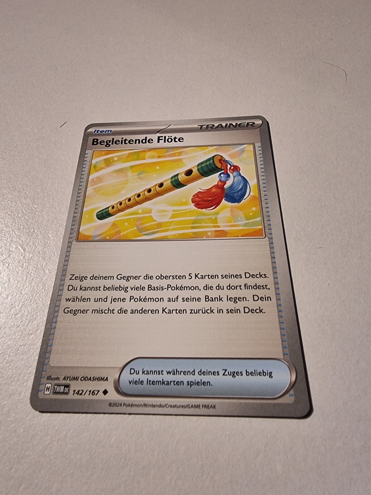 Pokemon Karte: Begleitende Flöte 142/167 Maskerade im Zwielicht TWM Deutsch NM