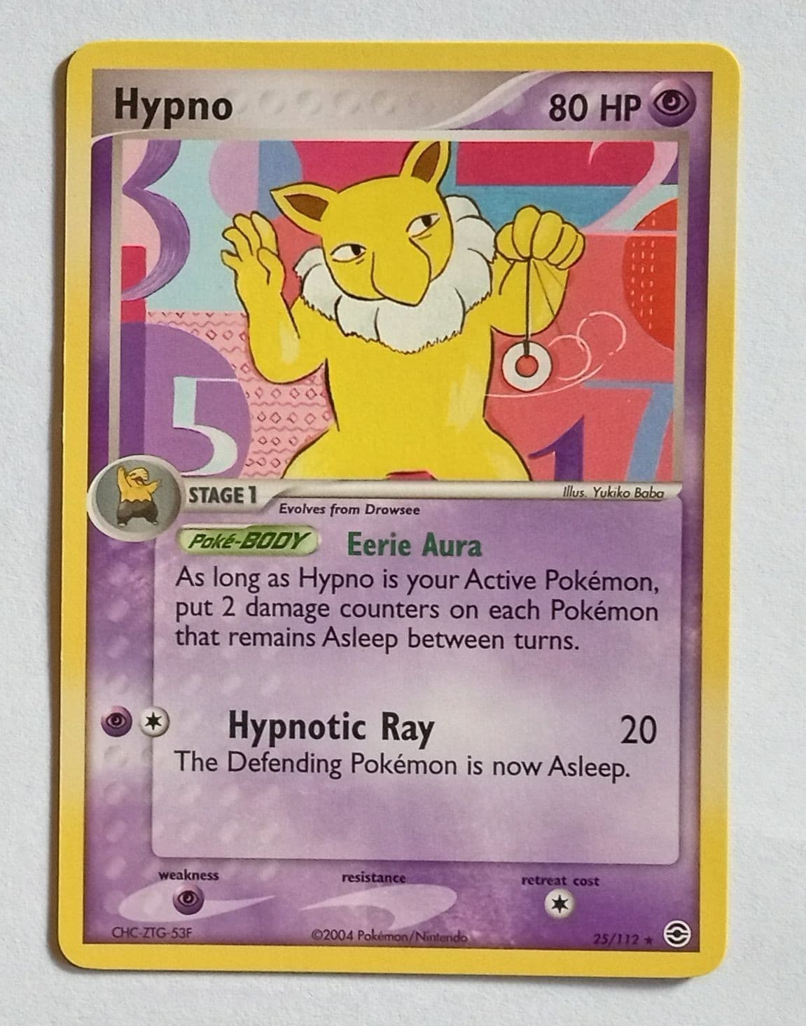 Pokemon - Hypno - FireRed LeafGreen 25/112 - Rare - NM