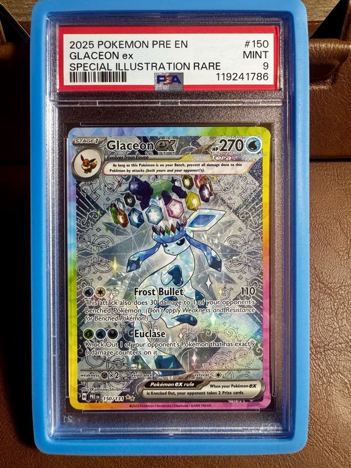 Pokemon TCG Glaceon ex 150/131 SV Prismatic Evolutions SIR Holo PSA 9