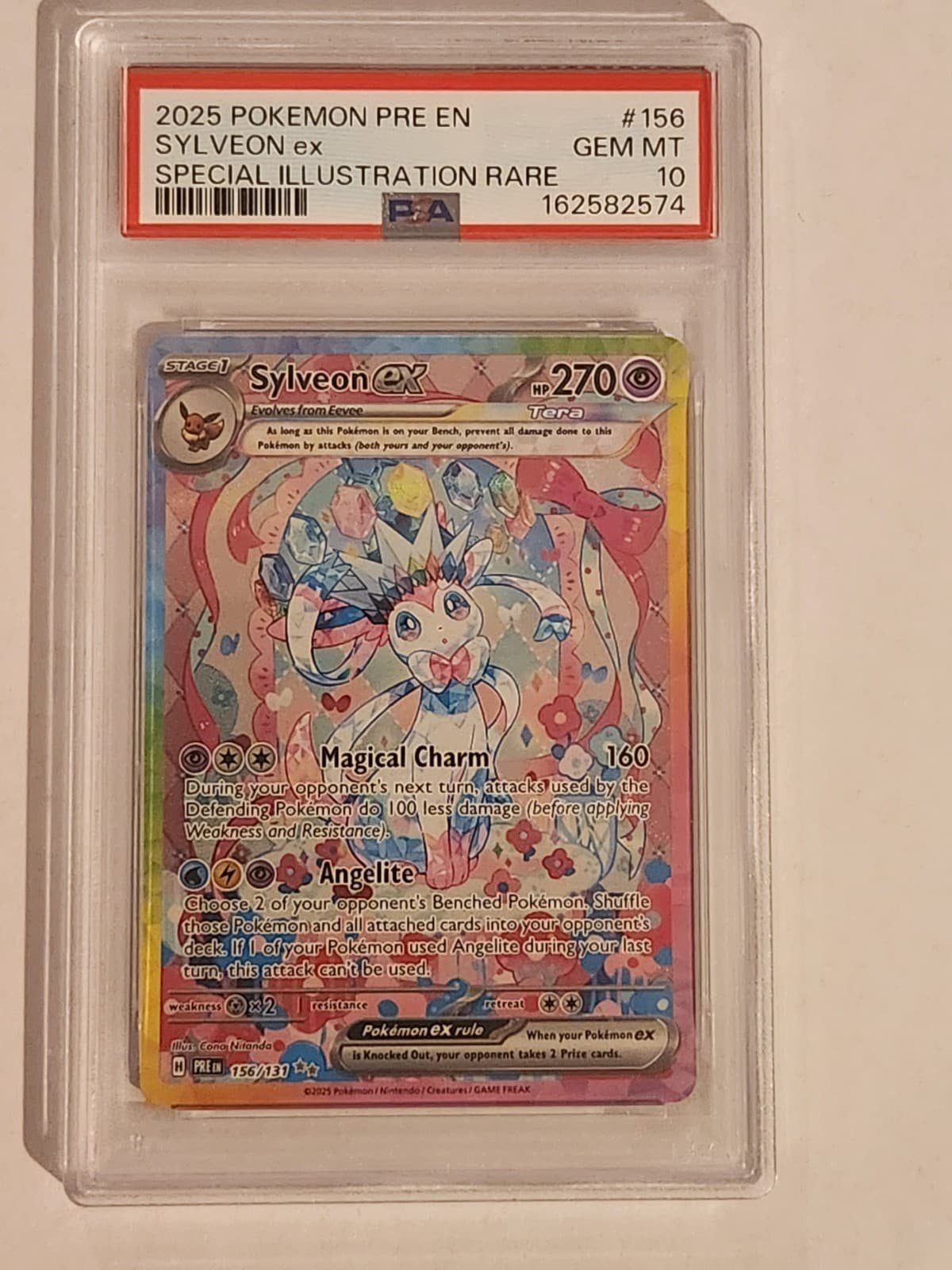 PSA 10 2025 POKEMON SV PRISMATIC EVOLUTIONS SYLVEON EX SIR 156/131 EN HOLO