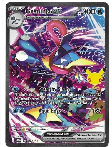 Greninja ex 148/128 Holo ME: 30th Celebration Pokemon NM