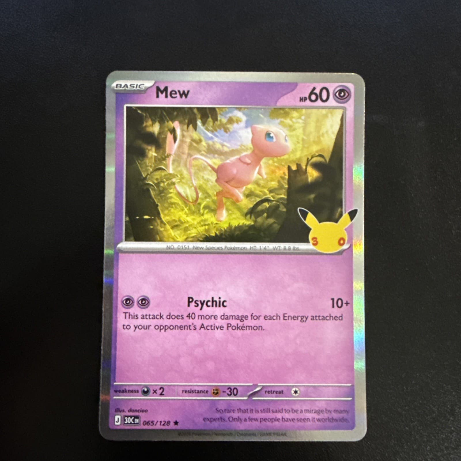 Mew 30th Celebration 065/128 Rare Holo Pokémon — English NM