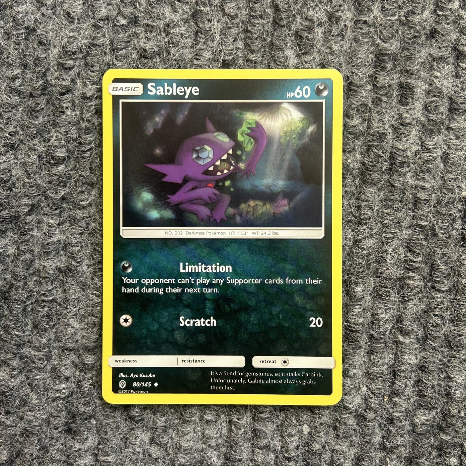 Pokemon Guardians Rising Sableye 80/145 Common Card NM