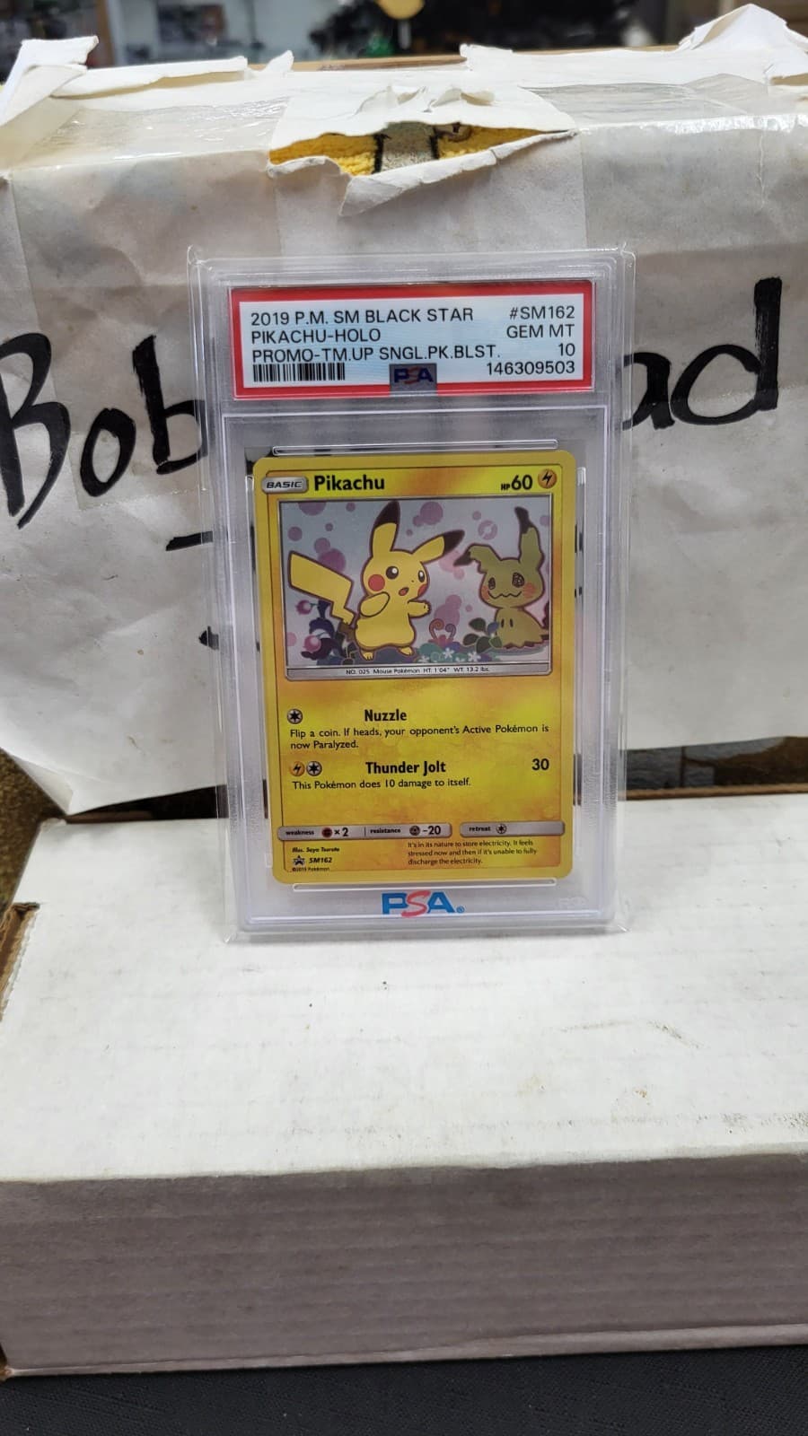 2019 PIKACHU HOLO BLACK STAR PROMO TEAM UP POKEMON TCG PSA 10 GEM MINT #SM162