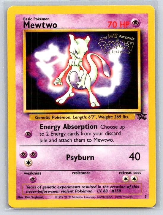 Mewtwo 3 Promo Wizards Black Star Promos Pokemon Near Mint