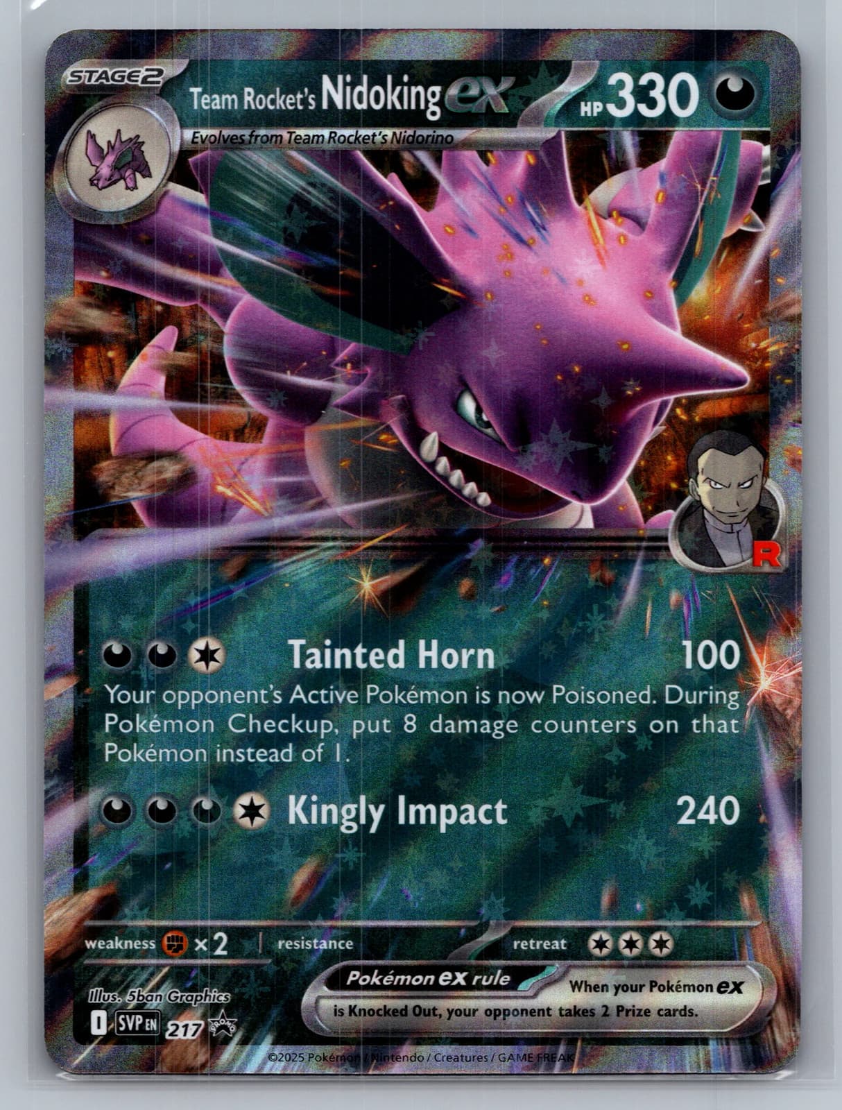 Team Rocket's Nidoking EX #SVP EN 217 Scarlet & Violet Pokemon TCG