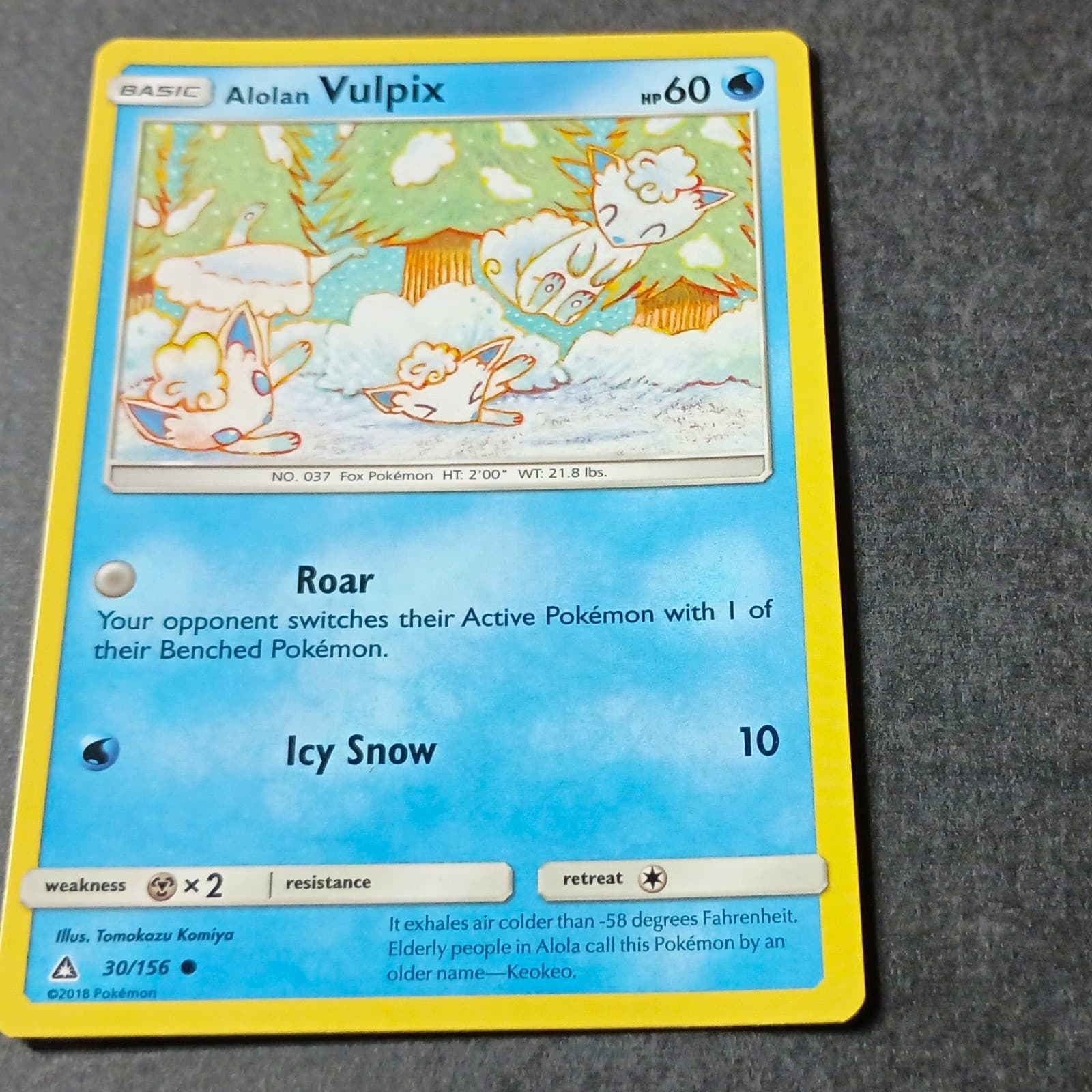 Alolan Vulpix 30/156 SM-Ultra Prism 2018 English Regular HP 60 Basic