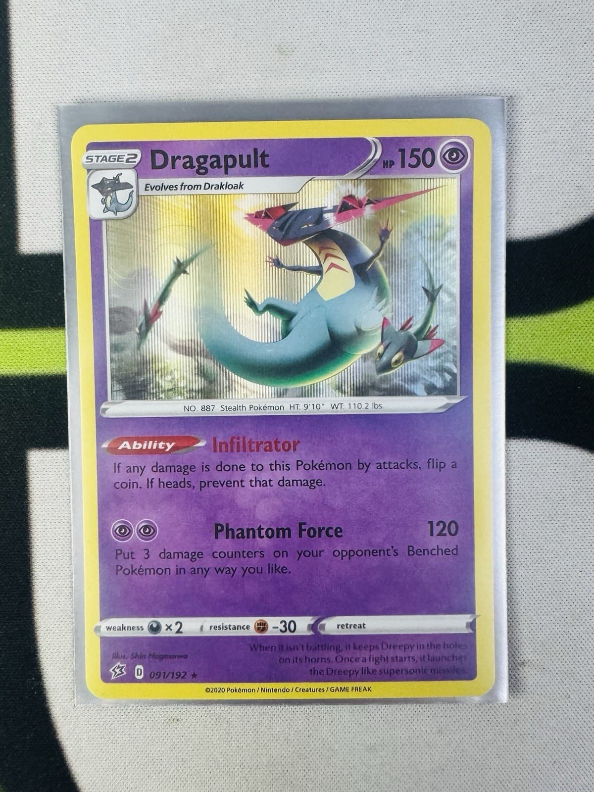 Dragapult 91/192 - Holo Rare Near Mint Pokemon TCG Sword & Shield Rebel Clash