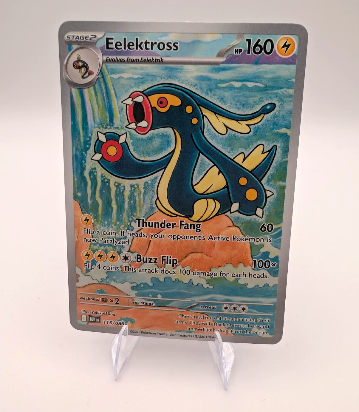 Pokemon TCG Eelektross 115/086 Sv: Black Bolt Illustration Rare Holo 160 HP