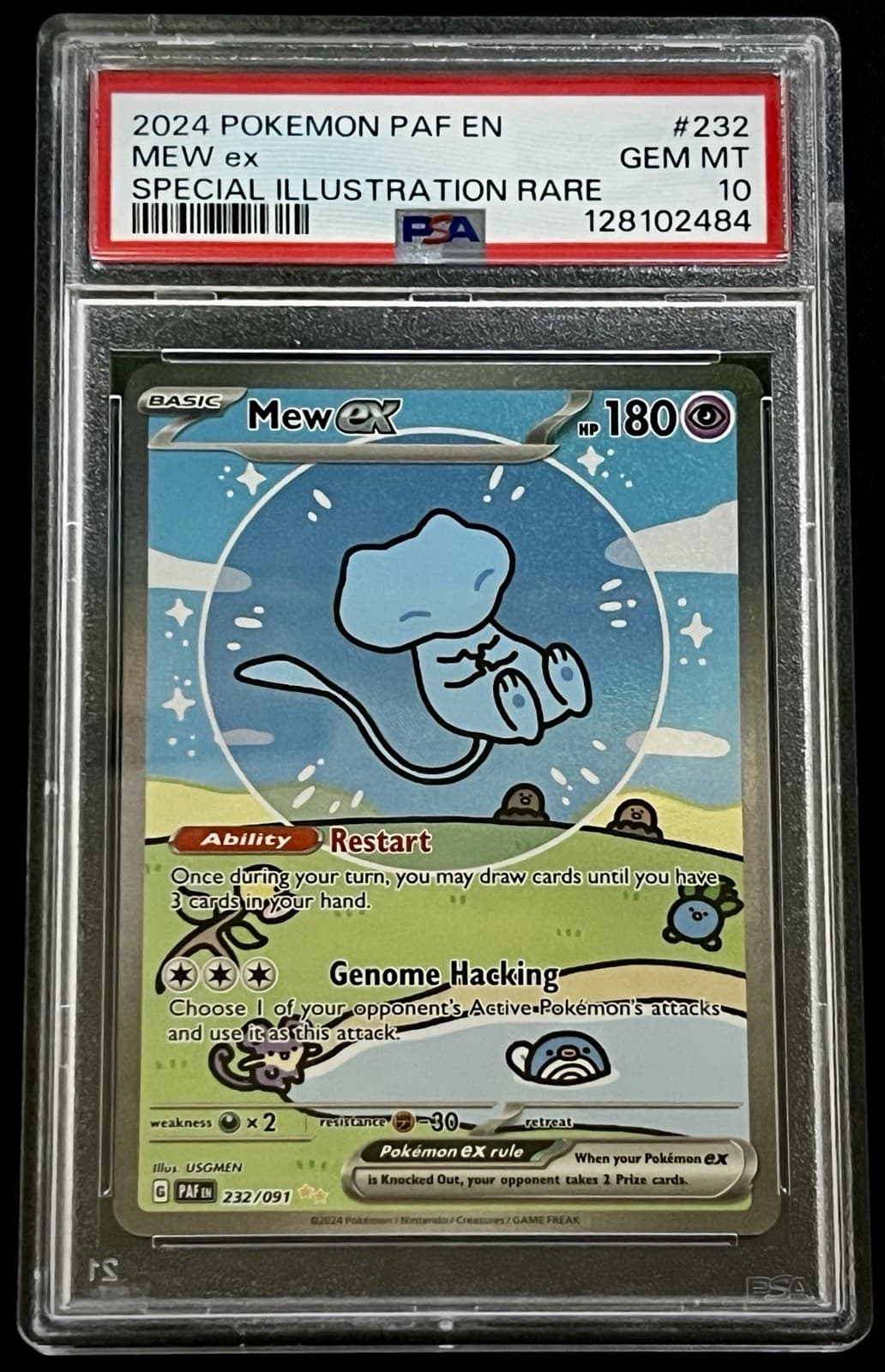 2024 POKEMON PAF EN-PALDEAN FATES SPECIAL ILLUSTRATION RARE #232 MEW EX PSA 10