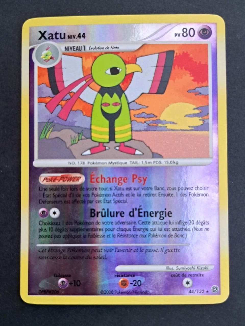 Carte Pokemon Xatu 44/132 / Dp 3 Merveilles Secrètes / État Excellent Fr